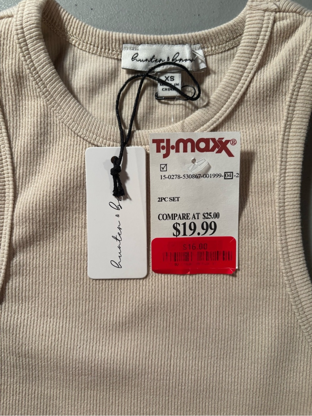 Cream Ribbed Tank Top - Picture 3 of 4